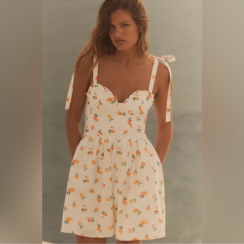 ORANGE PRINT POPLIN DRESS - Picture 11 of 13